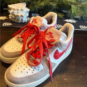 Nike AF1 White and Red Sneakers Valentines Love Letter Special
edition
